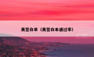 美签白单（美签白本通过率）