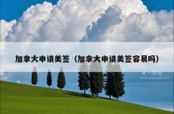 加拿大申请美签（加拿大申请美签容易吗）