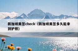新加坡美签check（新加坡美签多久能拿到护照）