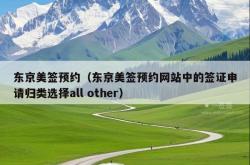 东京美签预约（东京美签预约网站中的签证申请归类选择all other）