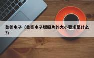 美签电子（美签电子版照片的大小要求是什么?）