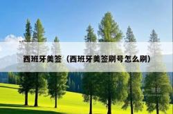 西班牙美签（西班牙美签刷号怎么刷）