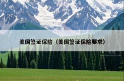 美国签证保险（美国签证保险要求）
