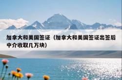 加拿大和美国签证（加拿大和美国签证出签后中介收取几万块）