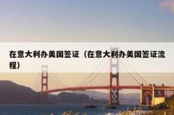 在意大利办美国签证（在意大利办美国签证流程）