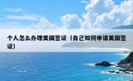个人怎么办理美国签证（自己如何申请美国签证）