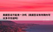 美国签证只能用一次吗（美国签证有效期内可以多次往返吗）