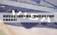 美国签证电子版照片要求（美国签证电子版照片要求多大）