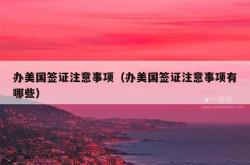 办美国签证注意事项（办美国签证注意事项有哪些）