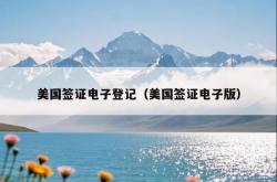 美国签证电子登记（美国签证电子版）