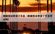 美国签证申请了不去（美国签证申请了不去可以吗）
