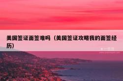 美国签证面签难吗（美国签证攻略我的面签经历）