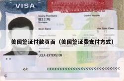 美国签证付款页面（美国签证费支付方式）