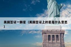美国签证一颗星（美国签证上的星是什么意思）