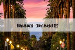 都柏林美签（都柏林过境签）