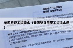 美国签证工资流水（美国签证需要工资流水吗）