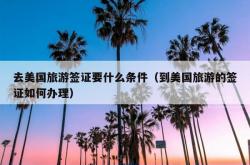 去美国旅游签证要什么条件（到美国旅游的签证如何办理）