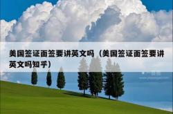 美国签证面签要讲英文吗（美国签证面签要讲英文吗知乎）