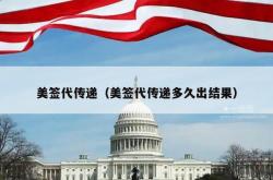美签代传递（美签代传递多久出结果）