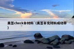 美签check补材料（美签补充材料成功率）