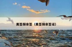美签探亲签（美签探亲签证）