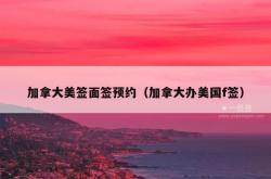 加拿大美签面签预约（加拿大办美国f签）