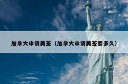 加拿大申请美签（加拿大申请美签要多久）