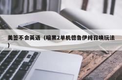 美签不会英语（暗黑2单机德鲁伊纯召唤玩法）