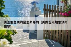 美签加急预约是怎么弄的（美国签证加急预约面签）